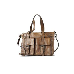 VTG Halogen Large Satchel Bag Handstained Italian Leather